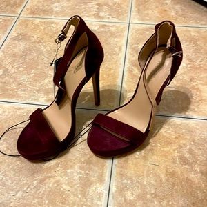 velvet high heels